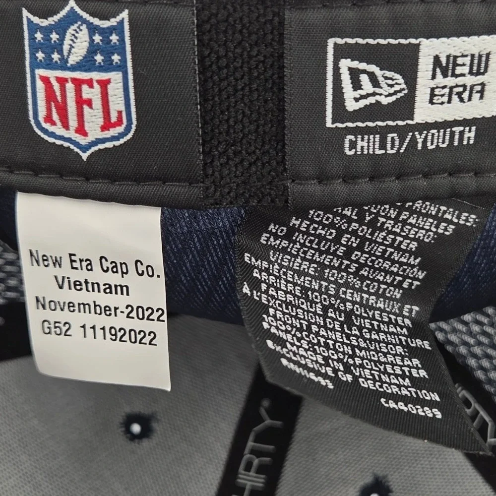 New Era Dallas Cowboys Hat YOUTH Navy Blue Fitted Cap 39THIRTY Mesh NEW